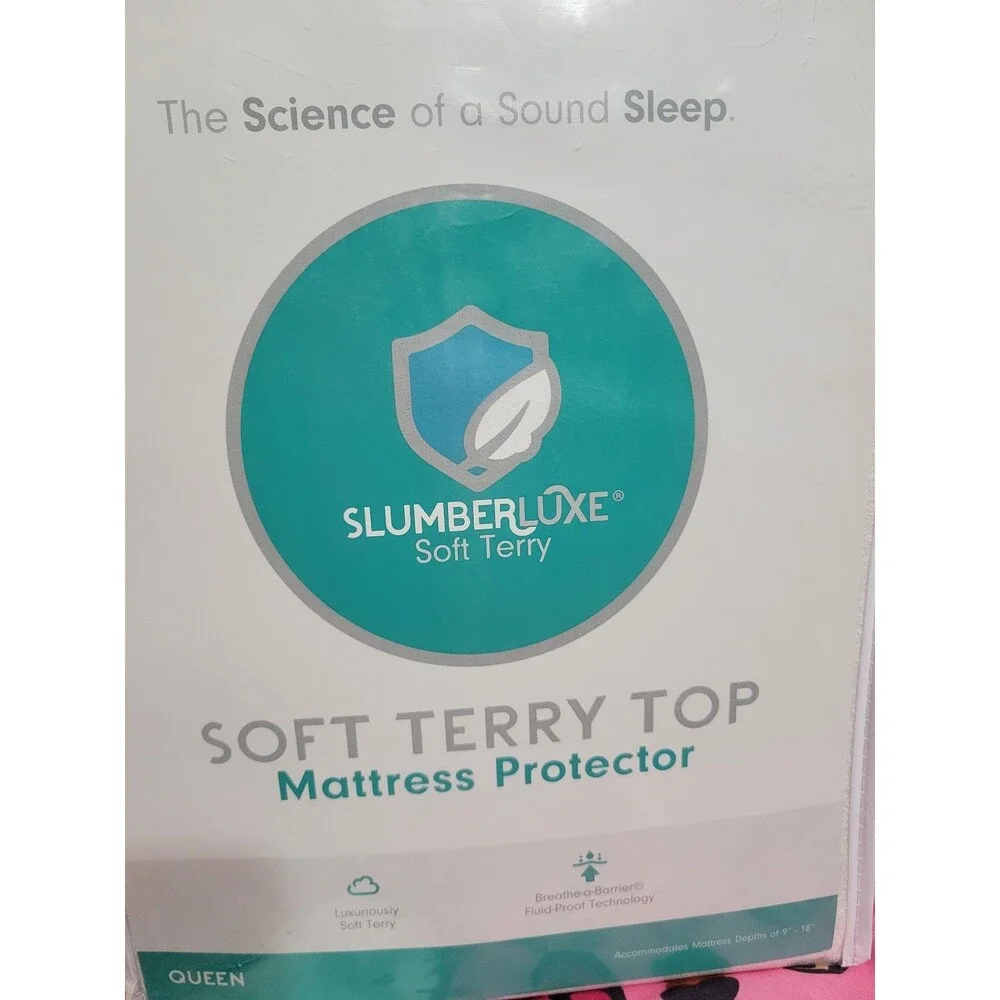 Slumberluxe Soft Terry Top Mattress Protector Queen